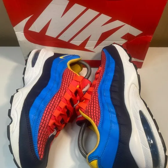 🔥 NIKE AIR MAX 95 NOW “ SPIDER-MAN “ WOMENS SZ 8 KIDS SZ 6.5 AV2278-600