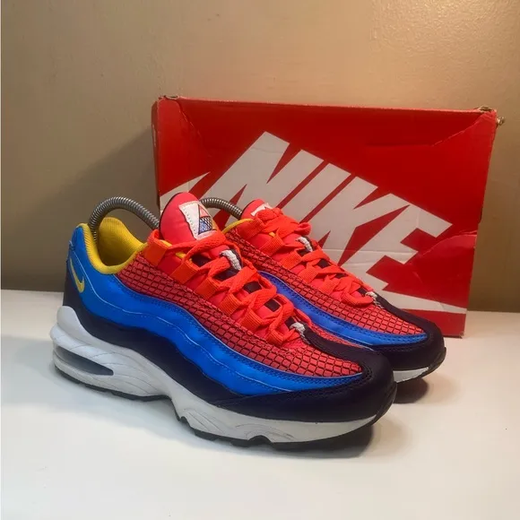 🔥 NIKE AIR MAX 95 NOW “ SPIDER-MAN “ WOMENS SZ 8 KIDS SZ 6.5 AV2278-600
