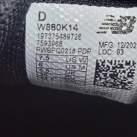 🔥 WIDE New Balance Fresh Foam X 880v14 Shoes Womens 7.5D Black Sea Salt Jogging