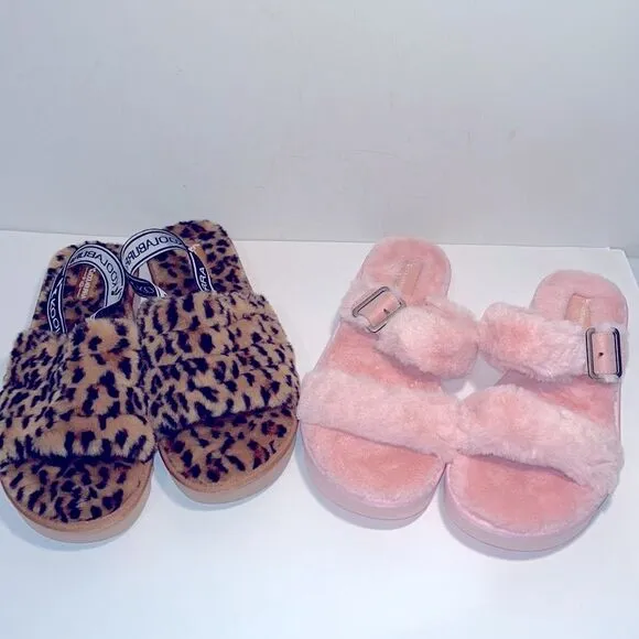 2 pairs of New UGG Koolaburra furry sandals bundle