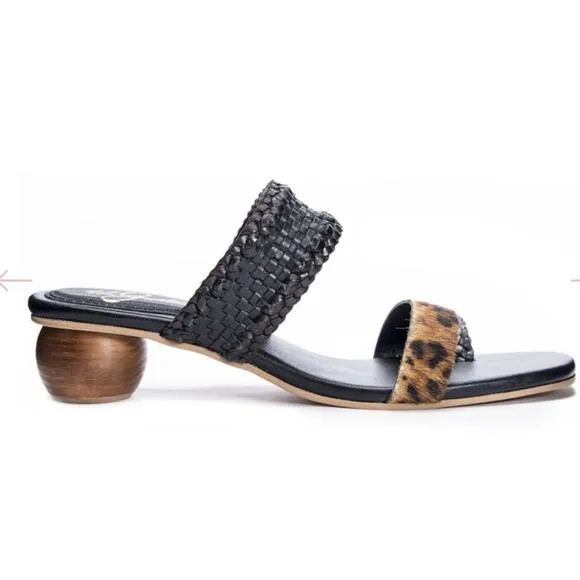 42 Gold NAYA SLIDE SANDALs leopard pony