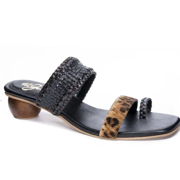 42 Gold NAYA SLIDE SANDALs leopard pony