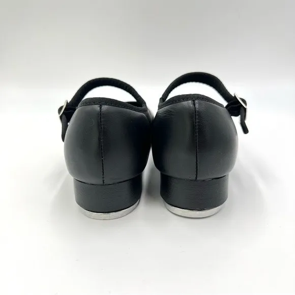 4.5W 4.5 W WIDE WIDTH Capezio Big Girls Kids 3800 Black Leather Tap Dance Shoes