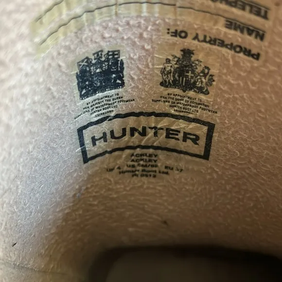 Ackley lace up navy Hunter rubber rain boots mid calf waterproof rainboot 6/37