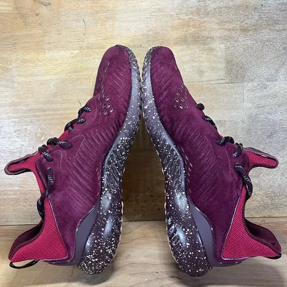 Adidas Alphabounce Leather/SUEDE Mens Size 11.5 Running Shoes Sneakers Maroon