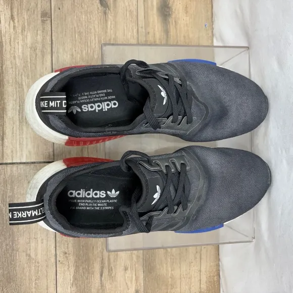 Adidas Men's NMD_R1 Running Sneakers Shoes Black Red Blue White Size 12