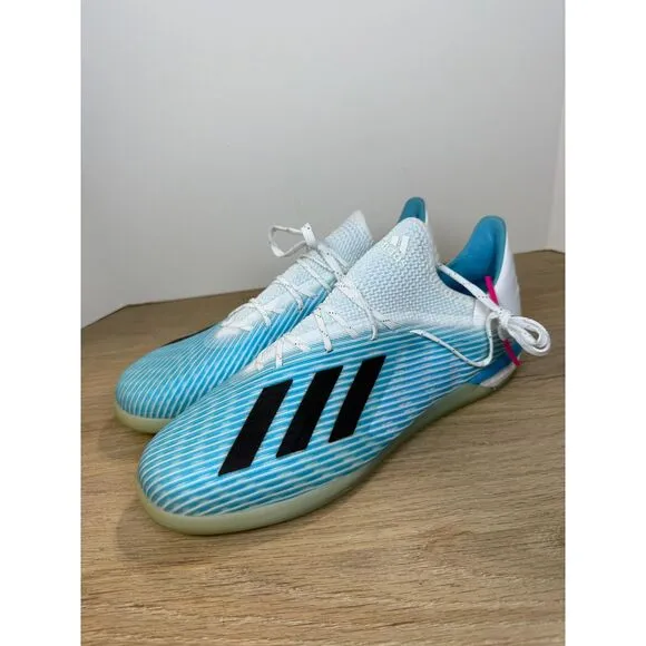 Adidas Men's X 19.1 IN G25754 Size 10.5 Bright Cyan Indoor Soccer Shoes NWOB