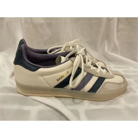 Adidas Men's Off-White Navy Gazelle Indoor Shoes Size 7 NWOT