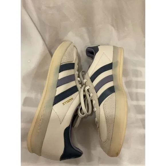 Adidas Men's Off-White Navy Gazelle Indoor Shoes Size 7 NWOT