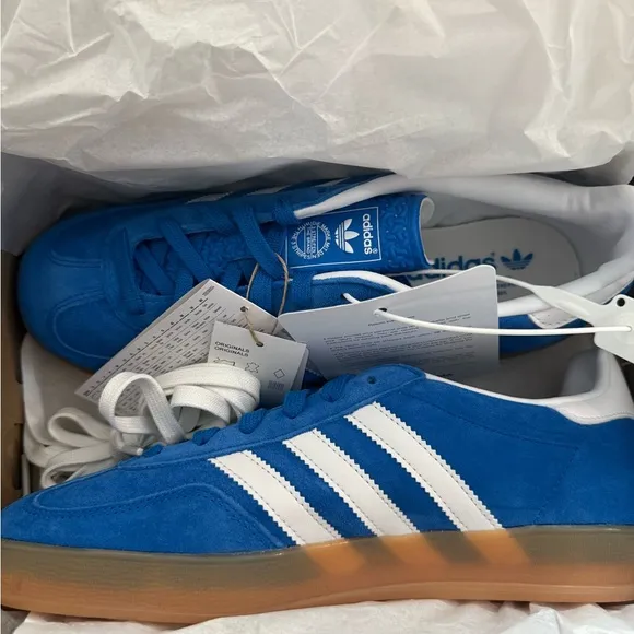 Adidas Originals Gazelle Indoor Blue Bird Cloud White JI2061 Mens Shoes Size 8.5