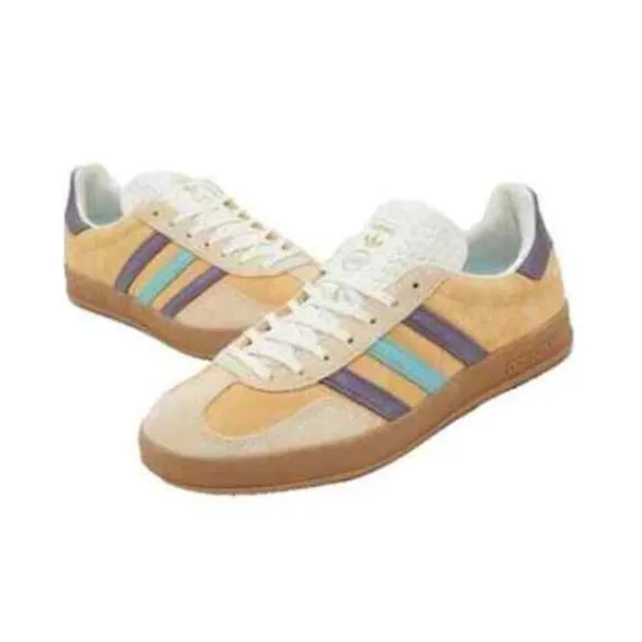 Adidas Originals Gazelle Indoor Mens Sportswear Shoes Tan IG1636 NEW Multi Sz