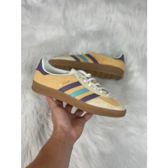 Adidas Originals Gazelle Indoor Mens Sportswear Shoes Tan IG1636 NEW Multi Sz