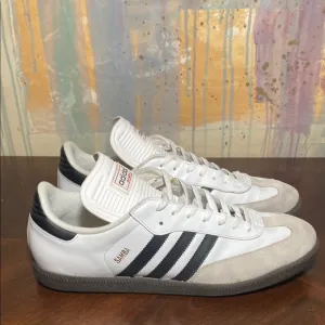 Adidas Samba Classic Indoor Shoes Cloud White /Core Black Gum 772109 Mens 14
