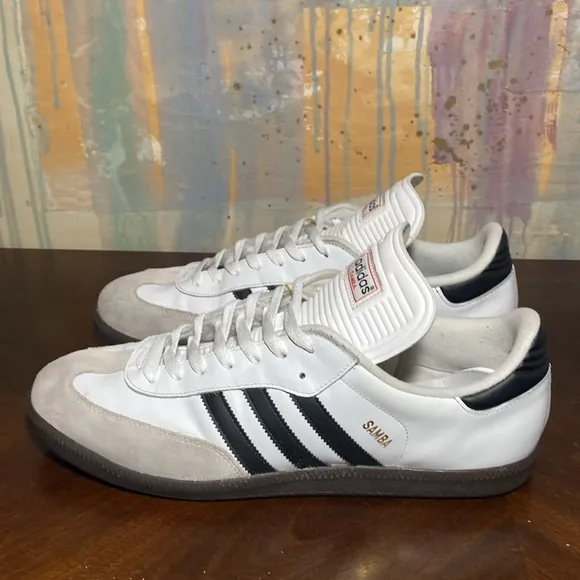 Adidas Samba Classic Indoor Shoes Cloud White /Core Black Gum 772109 Mens 14