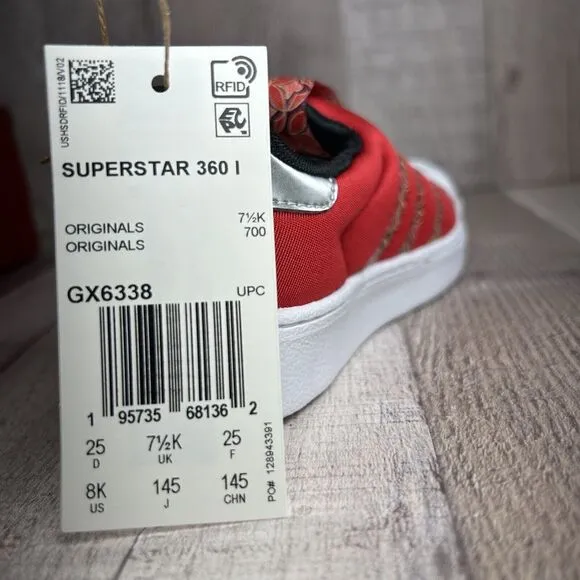 Adidas Superstar 360 Toddler Kid Girl Sneakers Shoes Chinese New Year Red Size 8