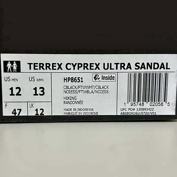 Adidas Terrex Cyprex Ultra 2 DLX Men’s Size 12 “Black White” All-Terrain Sandal