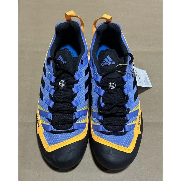adidas Terrex Swift Solo Approach Blue Fusion Solar Gold Hiking Shoes Men's 7.5