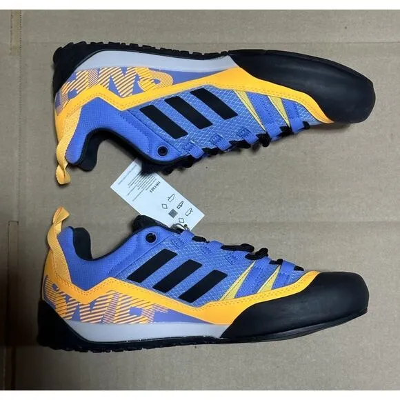 adidas Terrex Swift Solo Approach Blue Fusion Solar Gold Hiking Shoes Men's 7.5