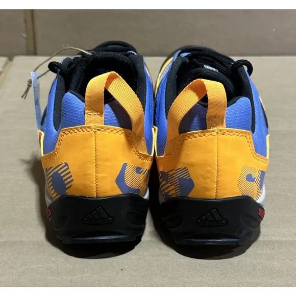 adidas Terrex Swift Solo Approach Blue Fusion Solar Gold Hiking Shoes Men's 7.5