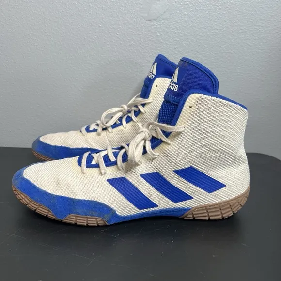 Adidas White Royal Blue Tech Fall 2.0 Wrestling Shoes Mens Size 13 FU8171