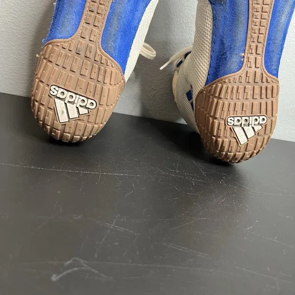 Adidas White Royal Blue Tech Fall 2.0 Wrestling Shoes Mens Size 13 FU8171
