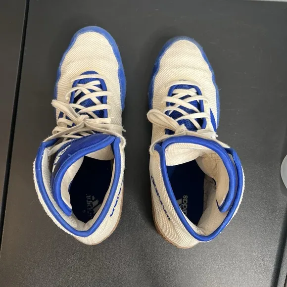 Adidas White Royal Blue Tech Fall 2.0 Wrestling Shoes Mens Size 13 FU8171