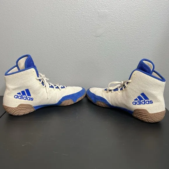 Adidas White Royal Blue Tech Fall 2.0 Wrestling Shoes Mens Size 13 FU8171