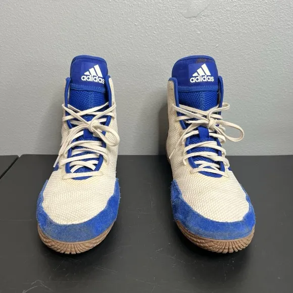 Adidas White Royal Blue Tech Fall 2.0 Wrestling Shoes Mens Size 13 FU8171