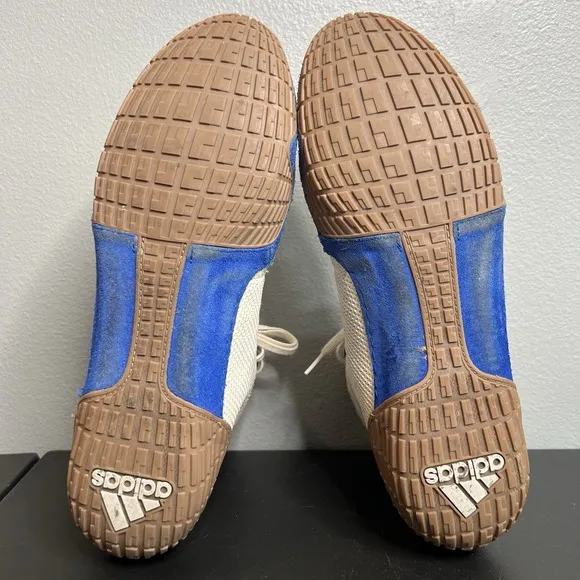 Adidas White Royal Blue Tech Fall 2.0 Wrestling Shoes Mens Size 13 FU8171