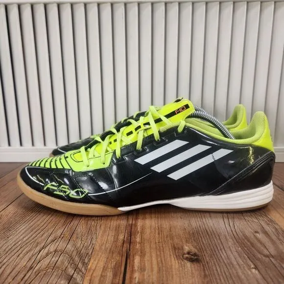 Adidas F50 Adizero TRX Mens Sz 12 Black Green Indoor Soccer Boots Shoes U41856