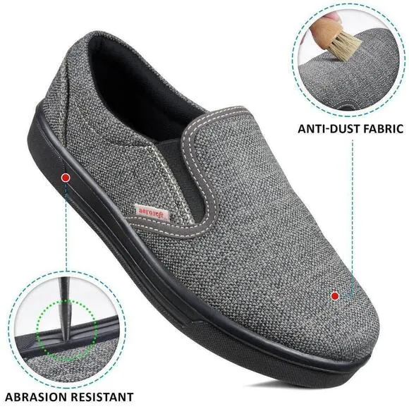 Aerosoft Orbew Slip On Flat Shoes Women Gray Comfort Loafers Gray Size 8
