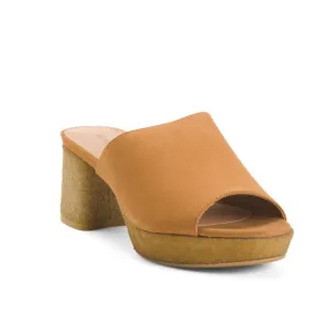 AEROSOLES Canie Platform Heel Sandals Camel Suede Women’s Size 10.5