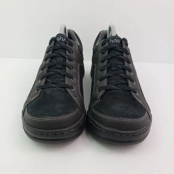 Ahnu Balboa Mens Size 8 Black Leather Lace Up Outdoor Hiking Sneaker Shoes