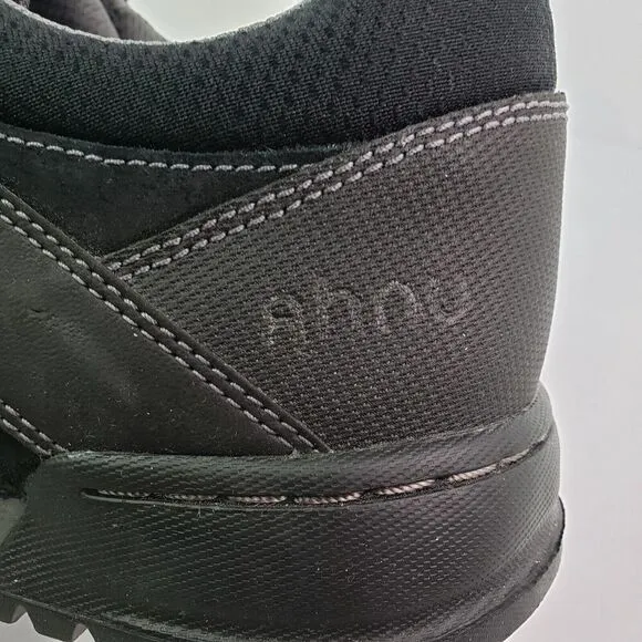 Ahnu Balboa Mens Size 8 Black Leather Lace Up Outdoor Hiking Sneaker Shoes