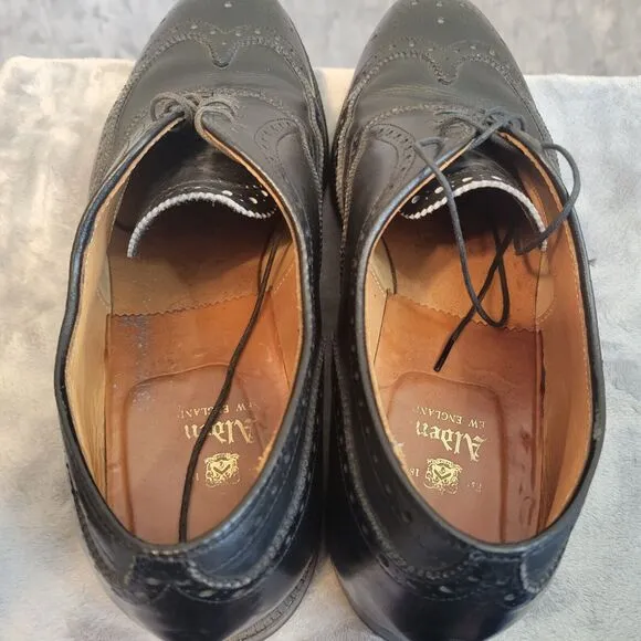 Alden Mens Black Wingtip Calfskin 903 Hampton‎ Size 9 B/D Oxford Shoes