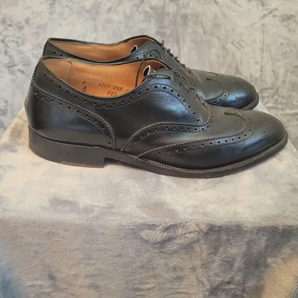 Alden Mens Black Wingtip Calfskin 903 Hampton‎ Size 9 B/D Oxford Shoes