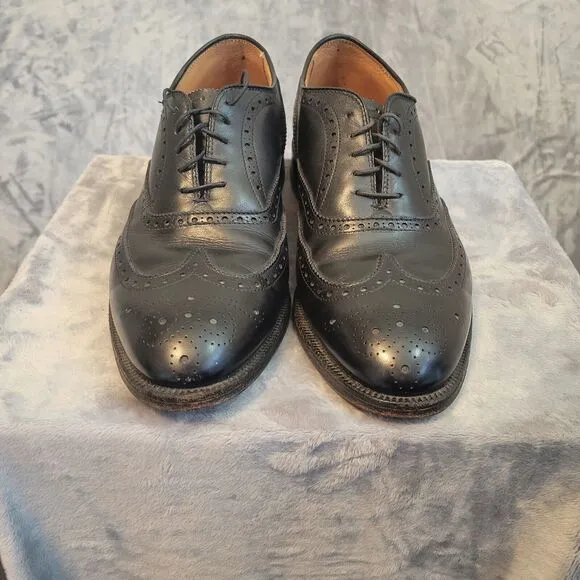 Alden Mens Black Wingtip Calfskin 903 Hampton‎ Size 9 B/D Oxford Shoes