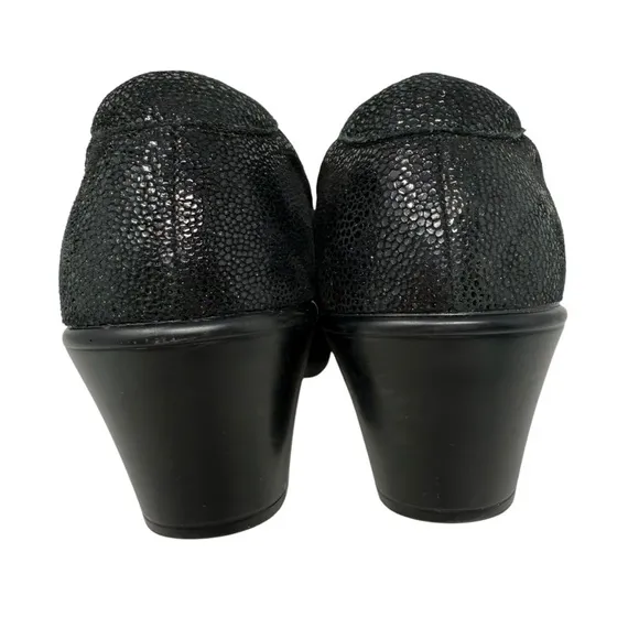 Alegria Hayli Black Leather Slip On Anti Skid Comfort Shoes Size EU 40 US 9.5 10