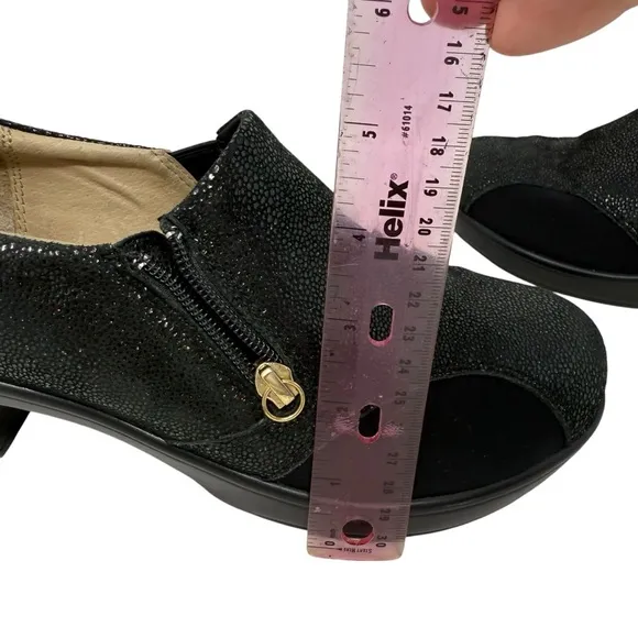 Alegria Hayli Black Leather Slip On Anti Skid Comfort Shoes Size EU 40 US 9.5 10