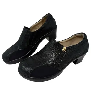 Alegria Hayli Black Leather Slip On Anti Skid Comfort Shoes Size EU 40 US 9.5 10