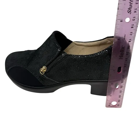 Alegria Hayli Black Leather Slip On Anti Skid Comfort Shoes Size EU 40 US 9.5 10