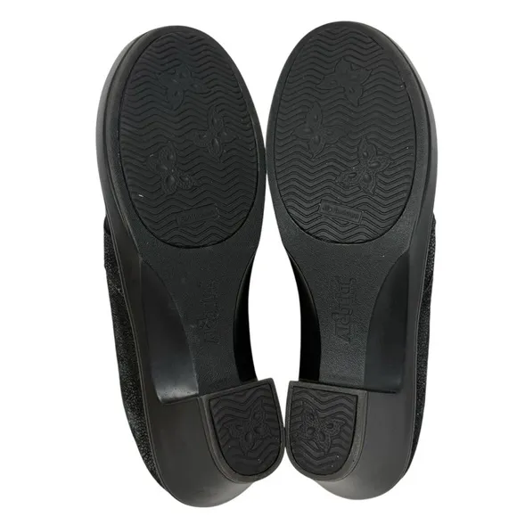 Alegria Hayli Black Leather Slip On Anti Skid Comfort Shoes Size EU 40 US 9.5 10