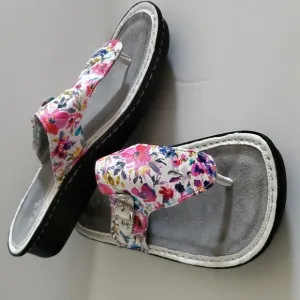 Algeria White Floral Sandals Van-139 EU 38= 8/8.5
