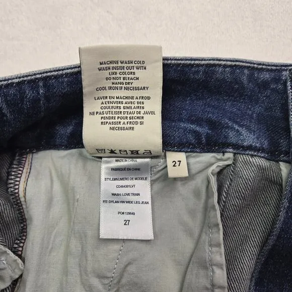 Alice   Olivia Dylan Jean in Love Train size 27 (28x30.5) Wide Leg Pant EUC