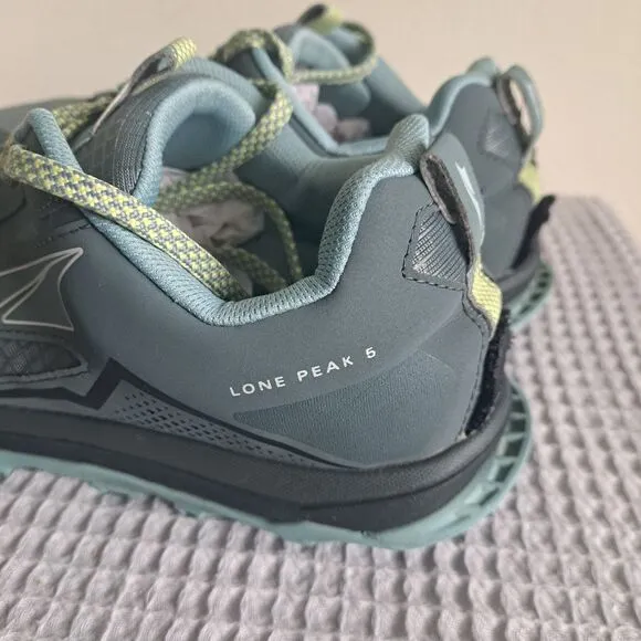 Altra Lone Peak 5 Women's Size 9.5 Trail Running Shoes Blue Foot Shape Sneakers