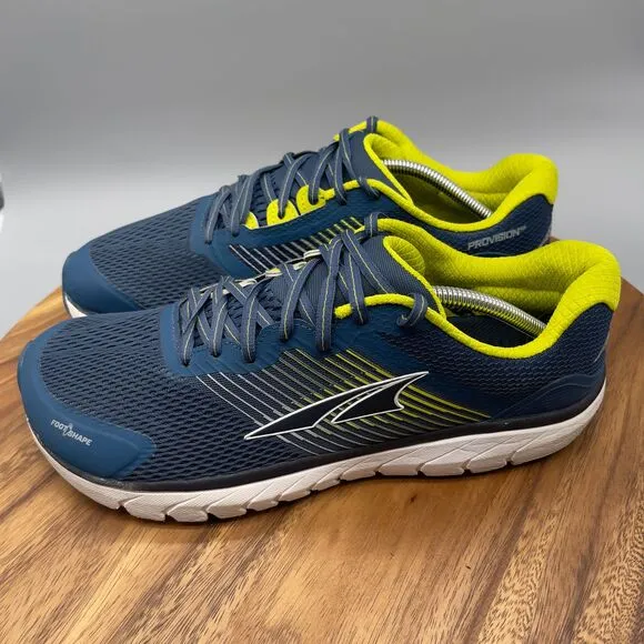 Altra Provision 4 Mens Size 12 Road Running Shoes Wide Toe Box Blue Lime 508430