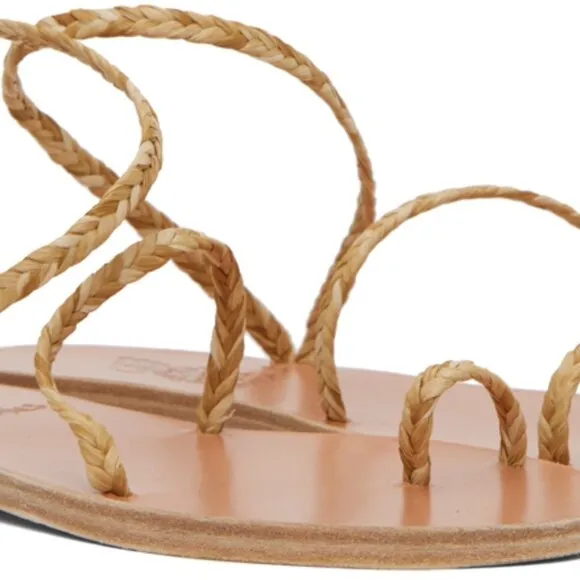 ANCIENT GREEK SANDALS | Beige Eleftheria Sandals in Legno NEW
