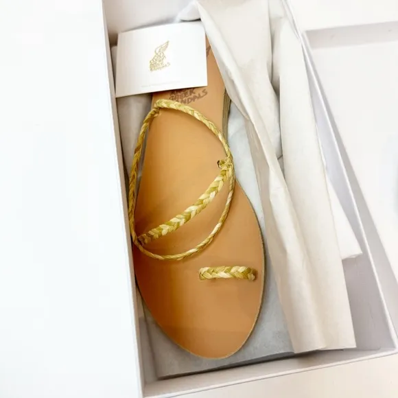 ANCIENT GREEK SANDALS | Beige Eleftheria Sandals in Legno NEW