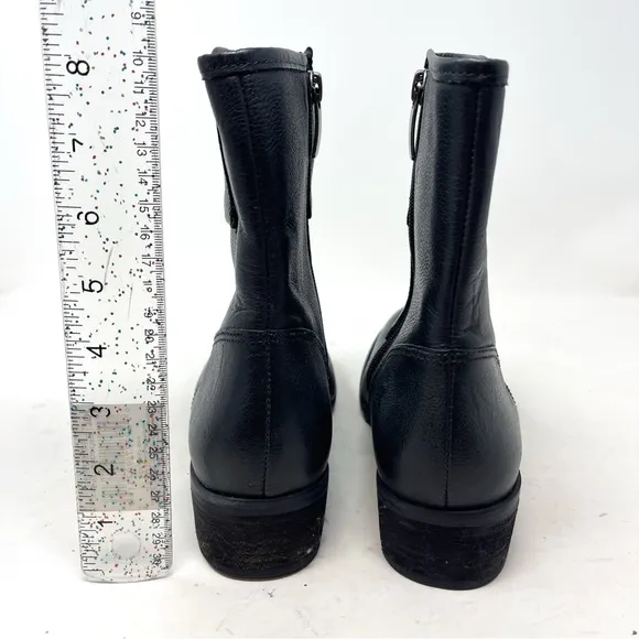 Andre Assous Genuine Leather Black Midi Side zip boots waterproof sz EUR 40/9.5