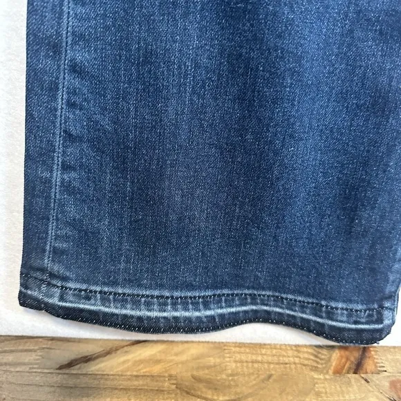 Ann Taylor Womens Blue Denim Wide Leg Button Jeans Size 8
